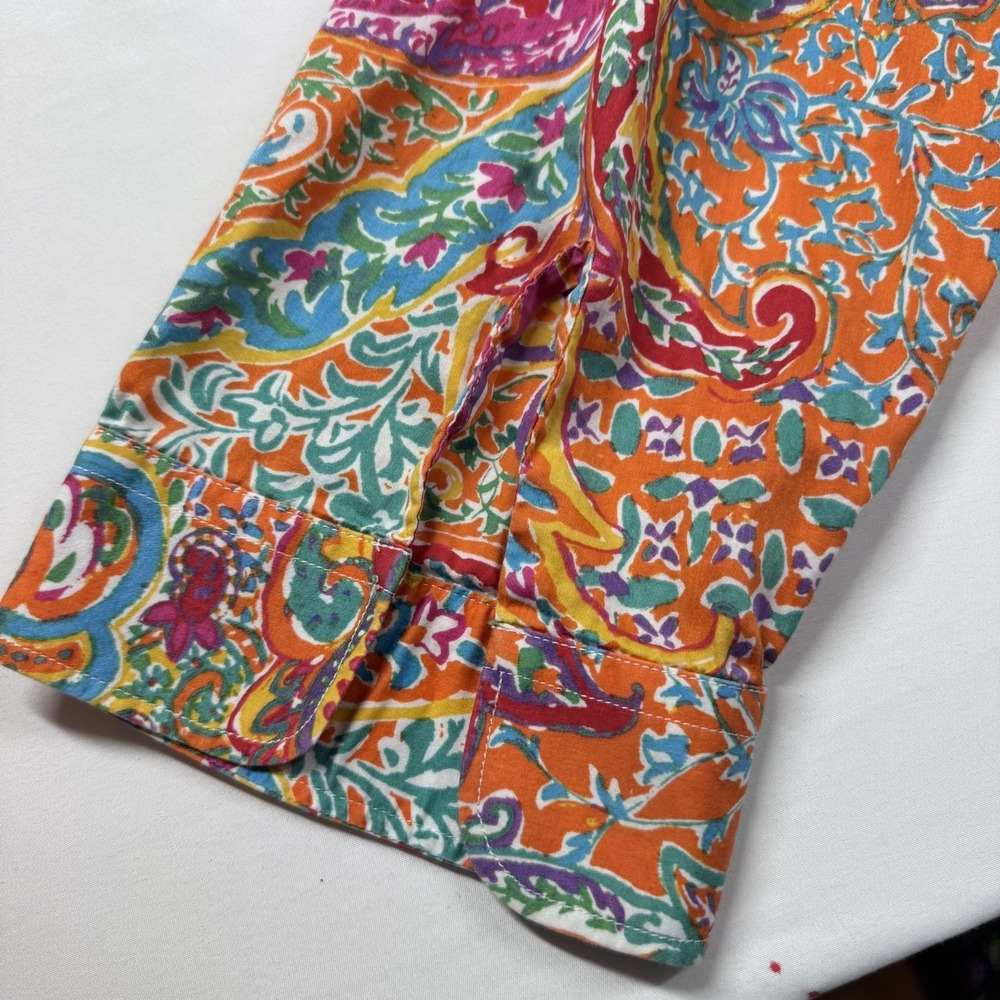 Lauren Ralph Lauren Tunic Top 3X Button 100% Cotton Print 3XL Lightweight Preppy - Picture 7 of 9